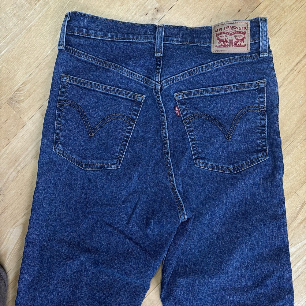 Levi's Women's Ribcage Straight Ankle Seamed Jeans 29x26 Dark Blue High Rise - Picture 10 of 13